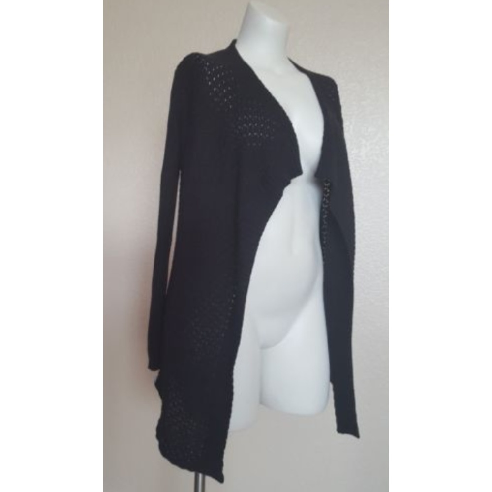 Alfani Draped Open Front Cardigan Knit Sweater S Black New